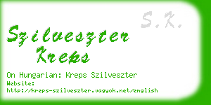 szilveszter kreps business card
